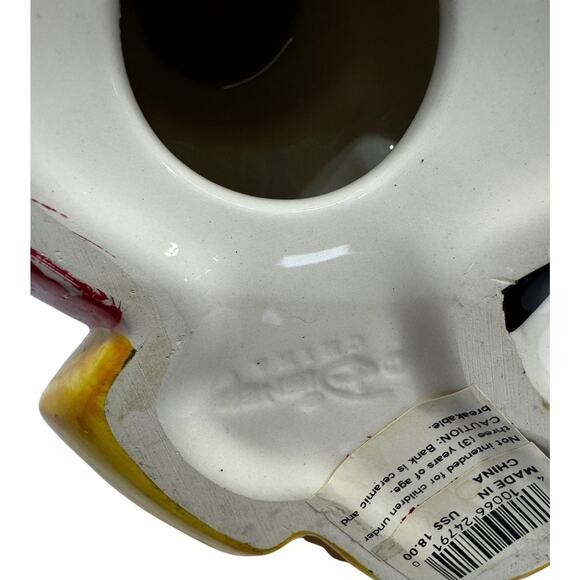 Walt Disney Pie Eyed Mickey Mouse Ceramic Piggy Bank 8 3/4” X 6" - Picture 11 of 14